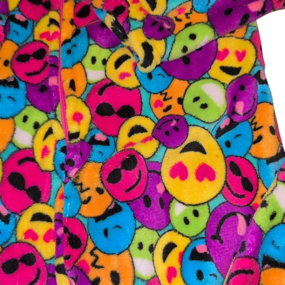 Bright Emoji Hooded Fleece Onesie